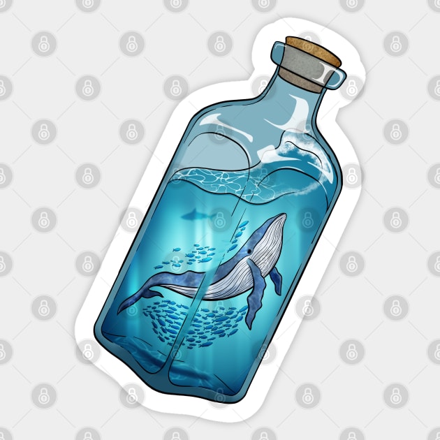 Whale Bottle Sticker by Gwenpai